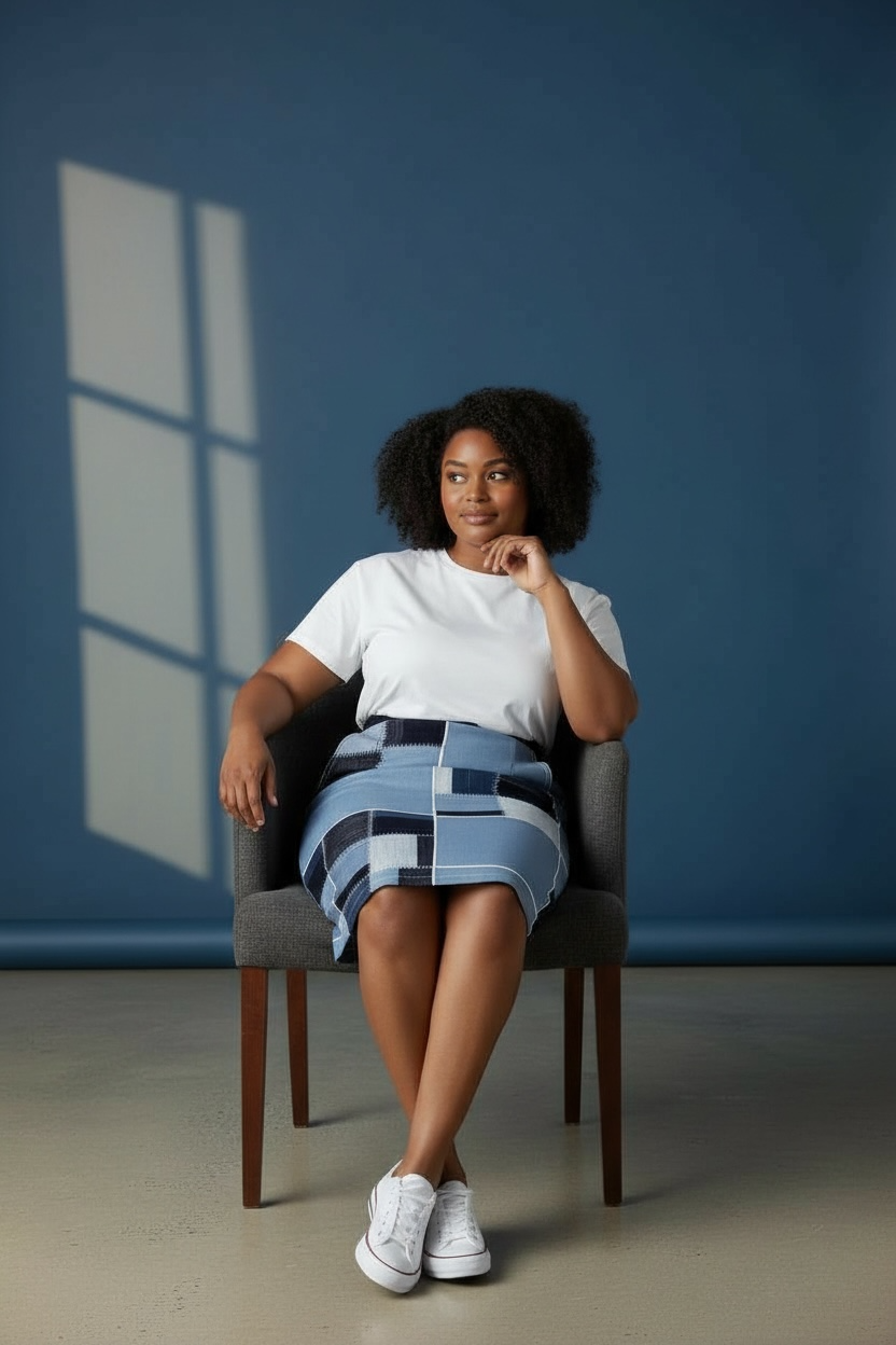 PATCHWORK SKIRT – BLUE JEANS