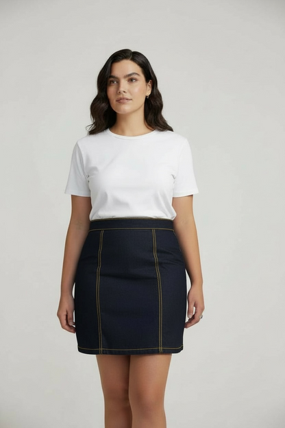 Mini-jupe en denim stretch – HONEY