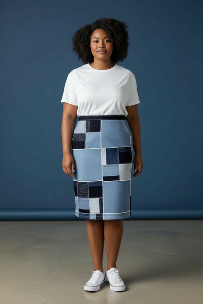 JUPE PATCHWORK – BLUEJEANS