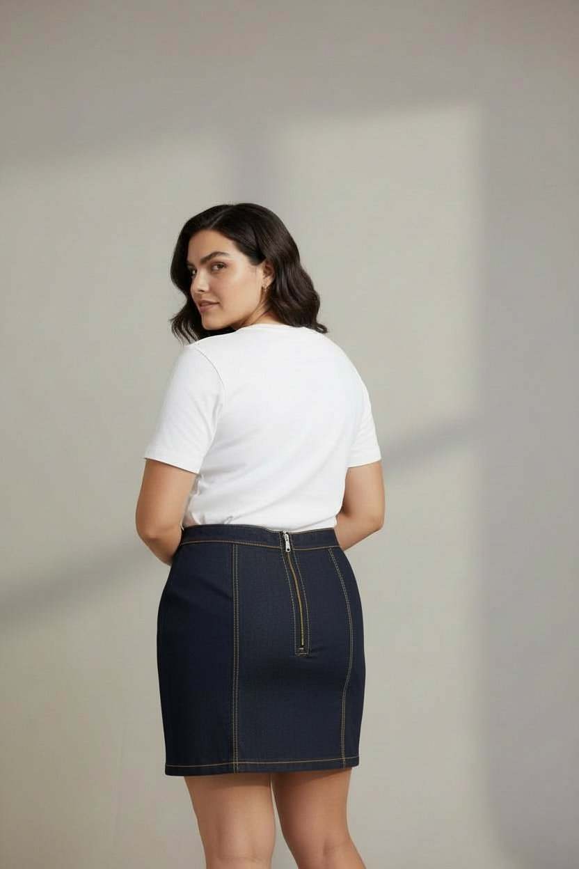 Mini-jupe en denim stretch – HONEY