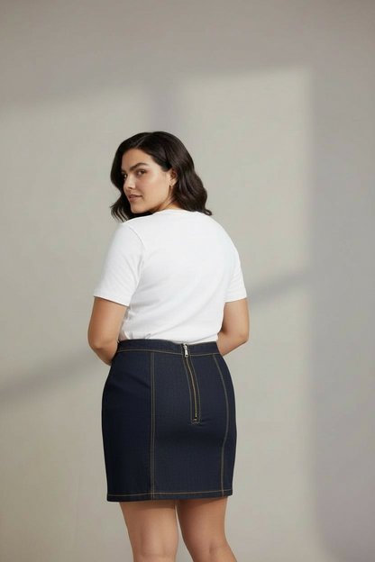 Mini-jupe en denim stretch – HONEY