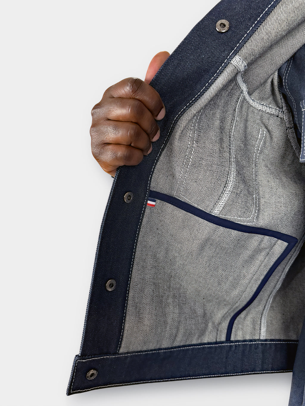 Veste Trucker Patchwork – “BLUEPRINT”