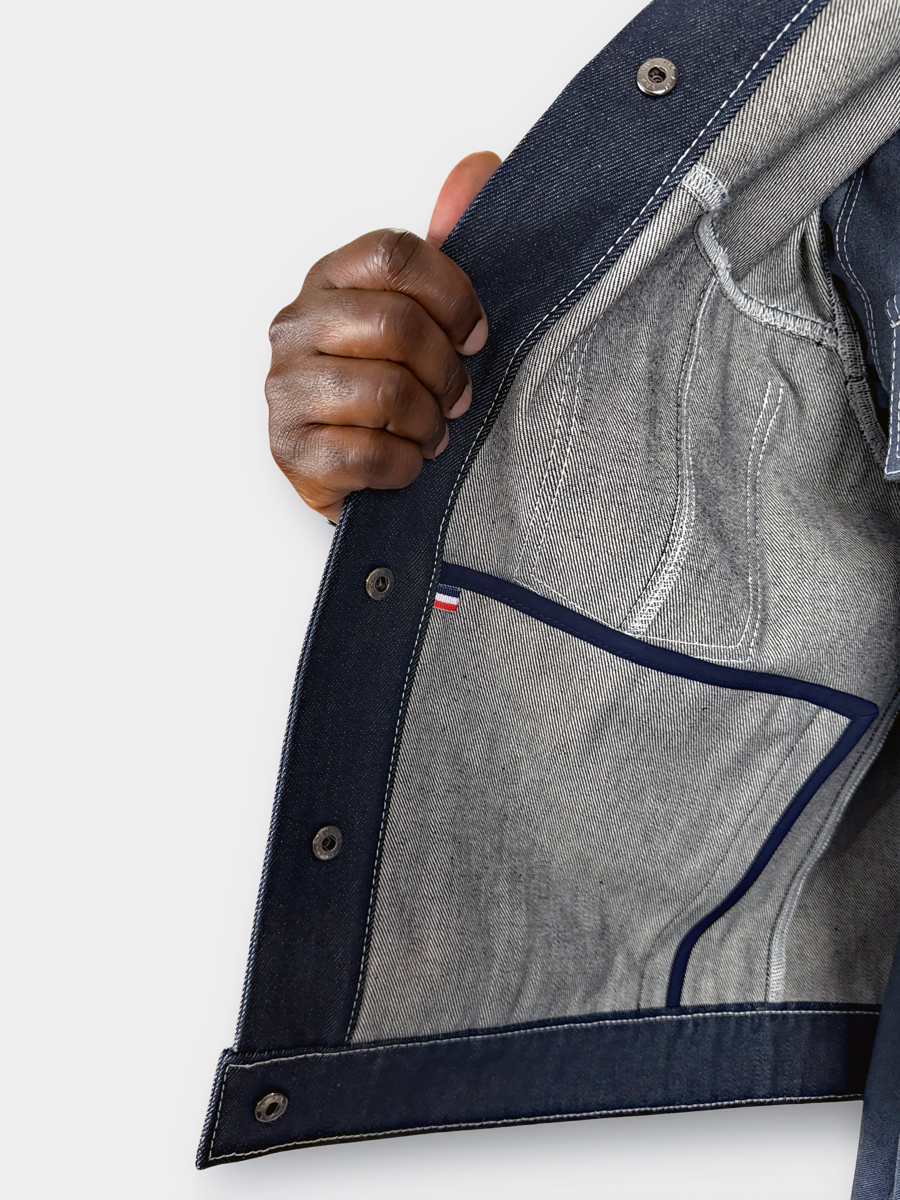 Veste Trucker Patchwork – “BLUEPRINT”