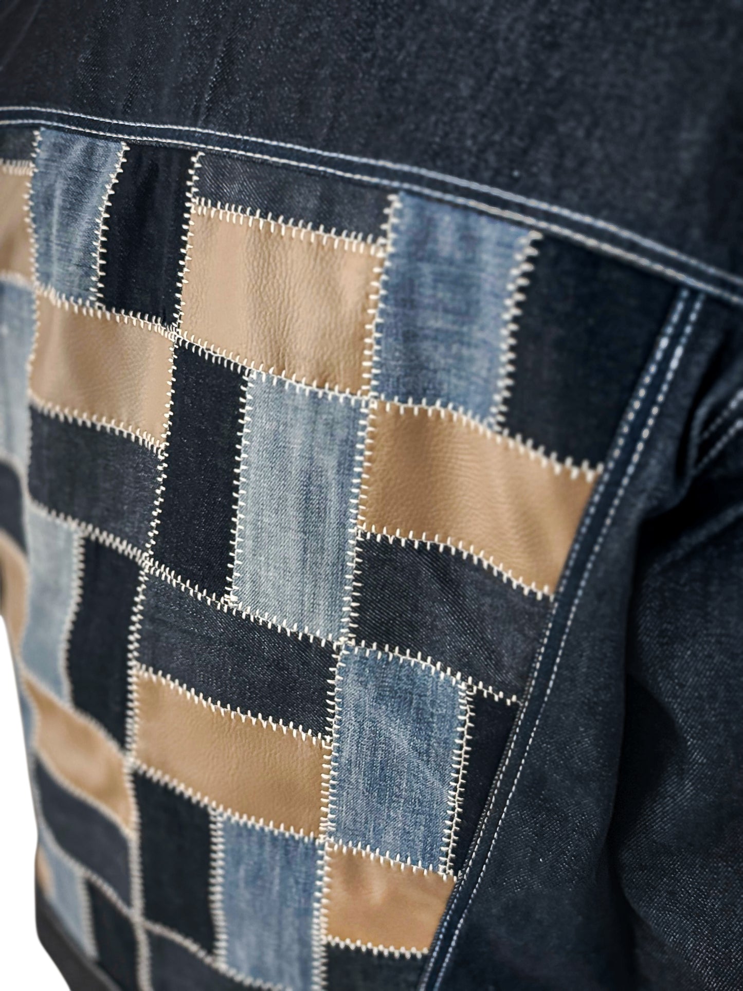 Veste Trucker Patchwork – “BLUEPRINT”