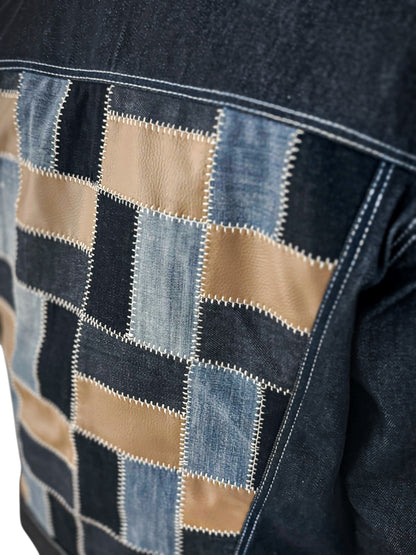 Veste Trucker Patchwork – “BLUEPRINT”