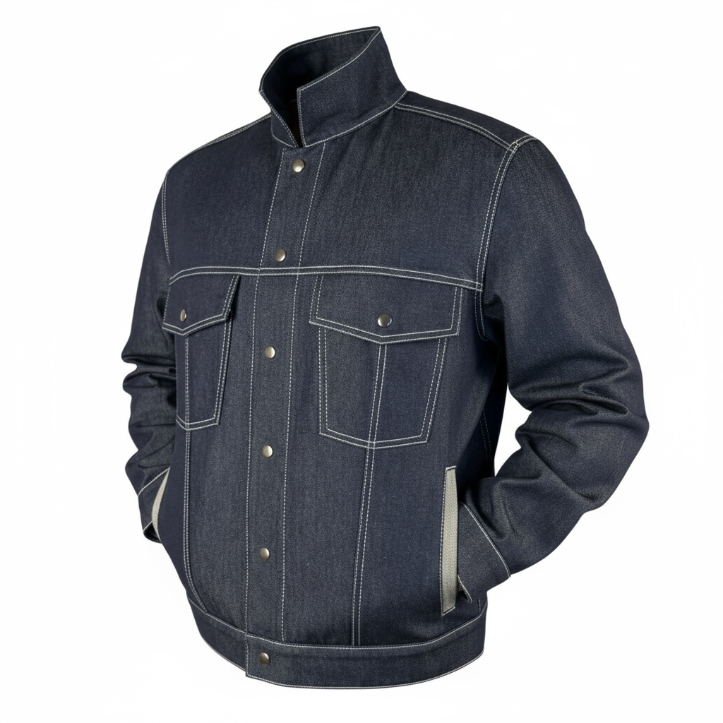 Veste Trucker Patchwork – “BLUEPRINT”