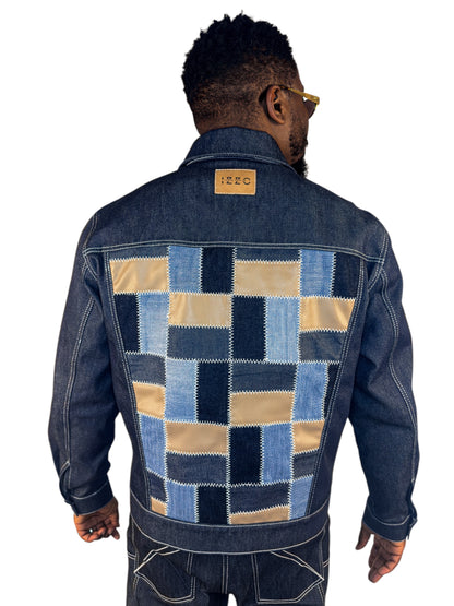 Veste Trucker Patchwork – “BLUEPRINT”